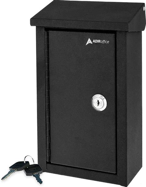 home depot outdoor large key drop box galvanized steel wall-mount|AdirOffice Wall Mount Black Metal Lockable Mailbox .